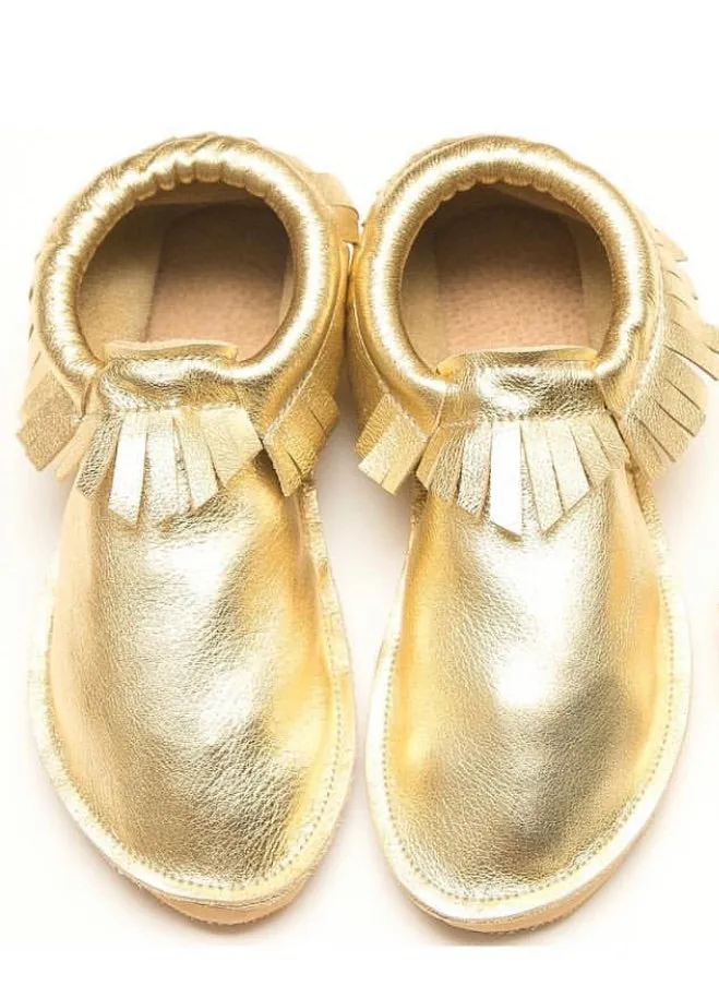 Adult Moccasin - Classic Fringe - Gold