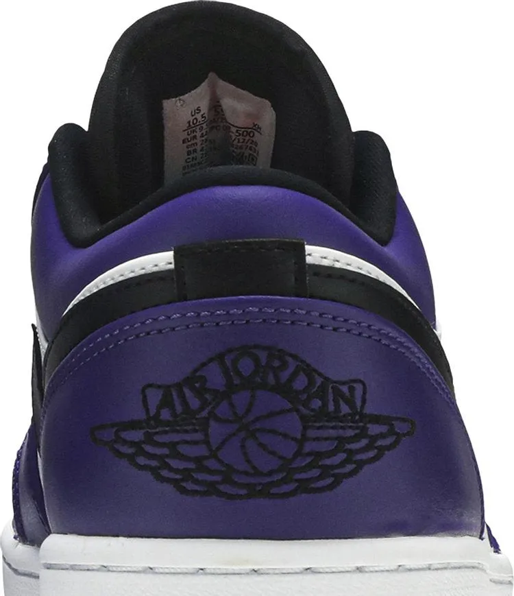 Air Jordan 1 Low Court Sneakers, White-Purple
