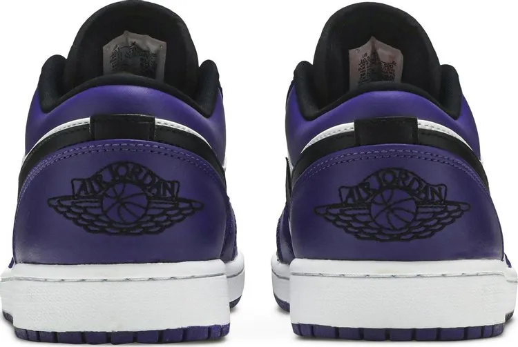 Air Jordan 1 Low Court Sneakers, White-Purple
