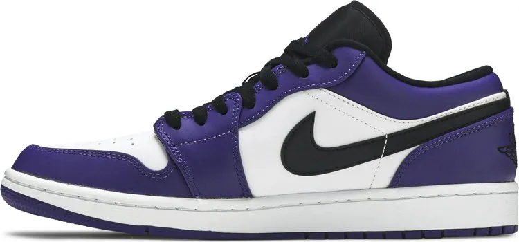 Air Jordan 1 Low Court Sneakers, White-Purple