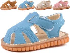 Baby Boys Girls Squeaky Sandals Summer Closed-Toe Anti-Slip Premium Rubber Sole Toddler First Walkers Shoes