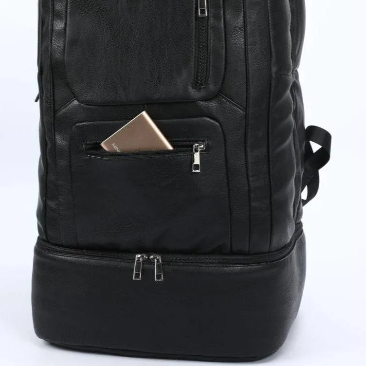 Black Leather Patented Shoe Bag (XL Design) *Holds Size 17