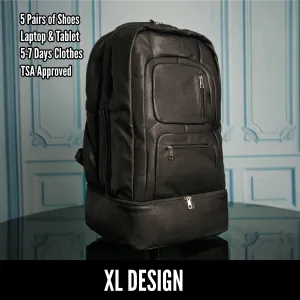 Black Leather Patented Shoe Bag (XL Design) *Holds Size 17
