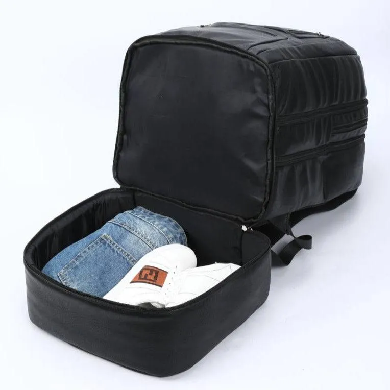 Black Leather Patented Shoe Bag (XL Design) *Holds Size 17