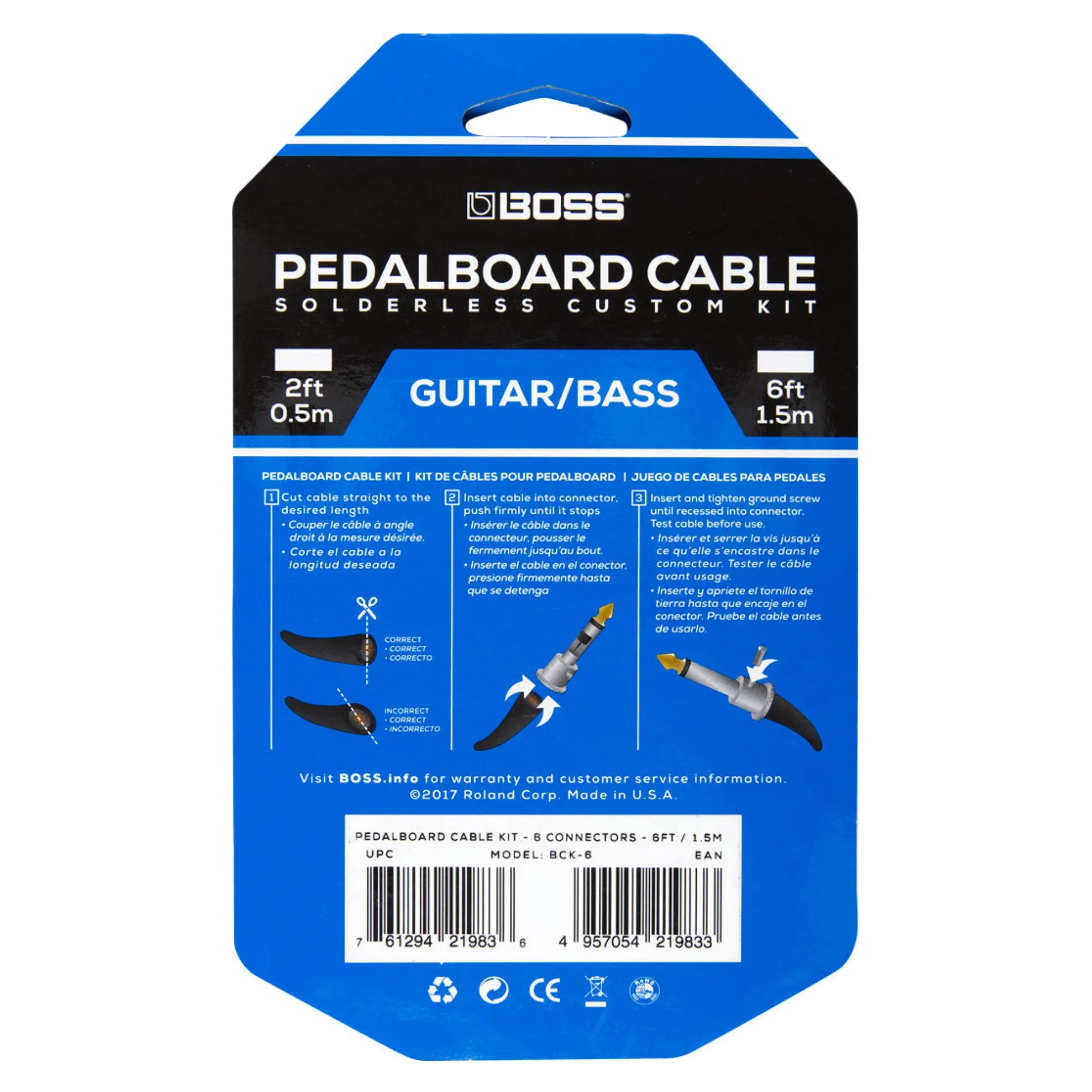 Boss BCK-6 Pedal Board Cable Kit - 6', 6 Connectors