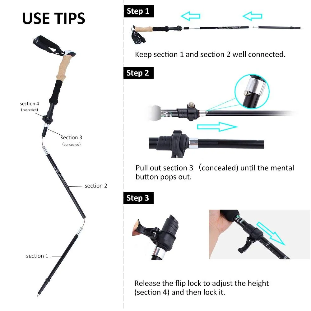 Collapsible Ultralight Telescopic Hiking Stick