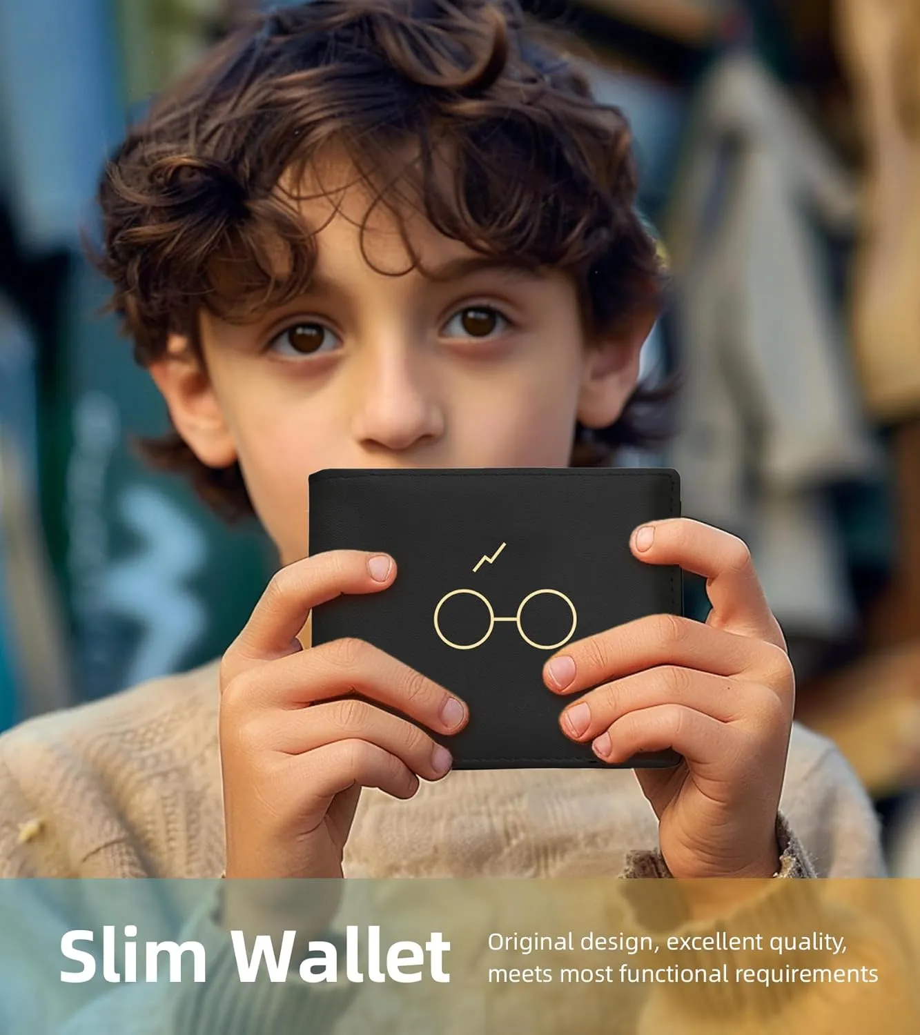 Credit Card Holder Wallet Rfid Blocking Kids Boys Bifold Teen Cool Cute for Cash with ID Window Cardholder Teenage Teenager, Eyeglass
