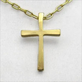 Cross Gold-dipped Pendant Necklace on 30" Adjustable Cable Chain (Wholesale)