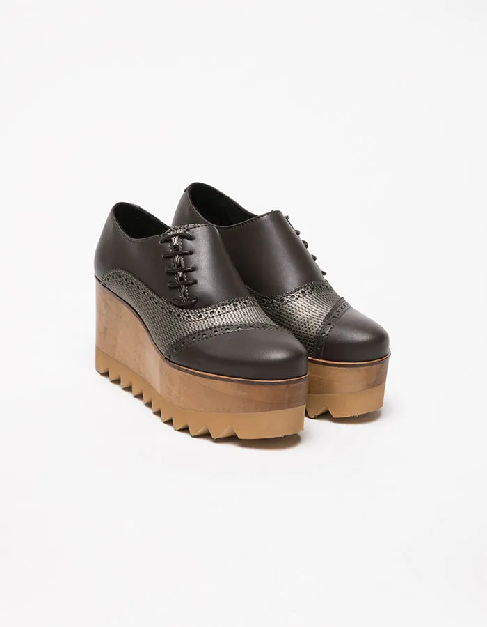 Dali Derby Brown & Gold Shoes