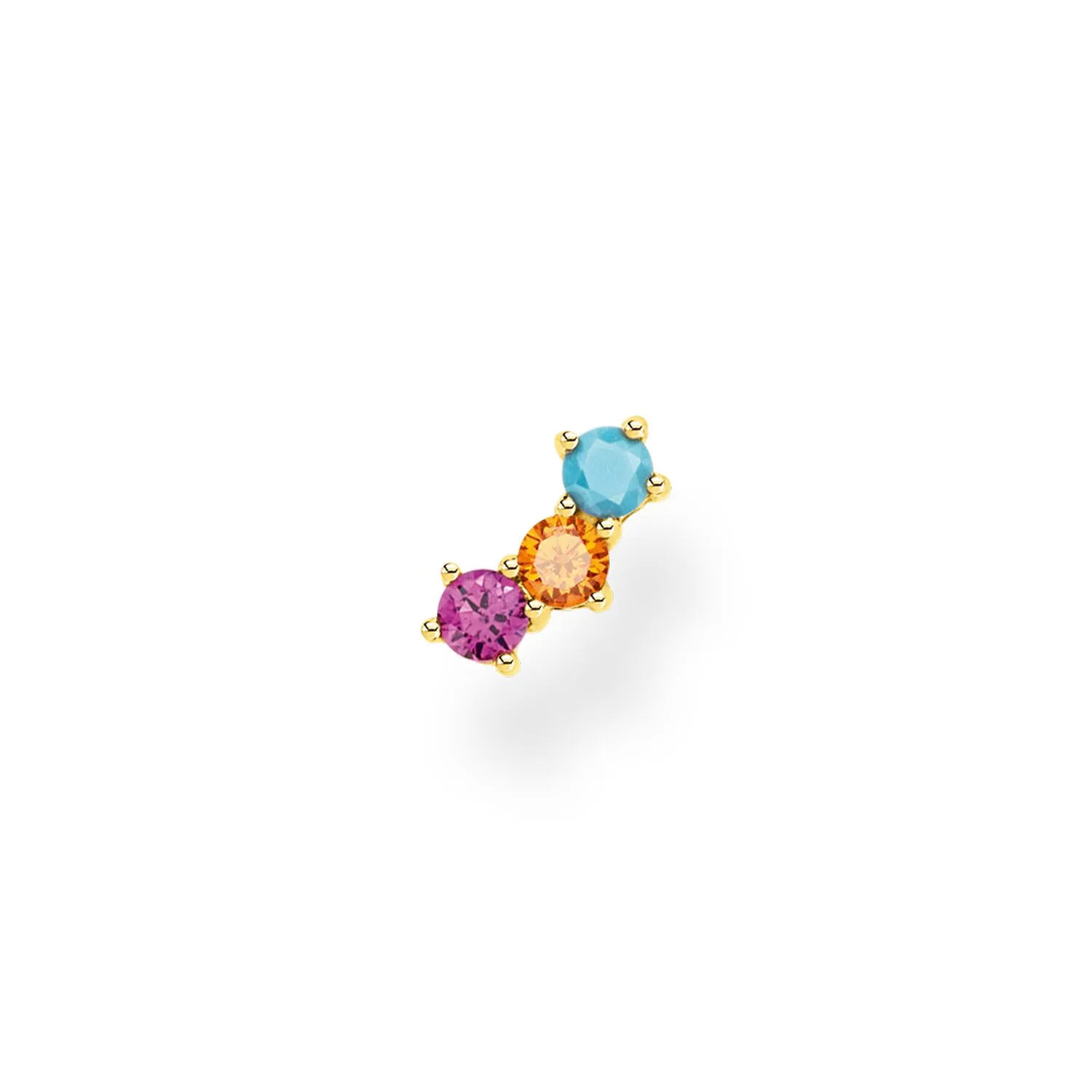 Ear Stud Colourful Stones (Single)