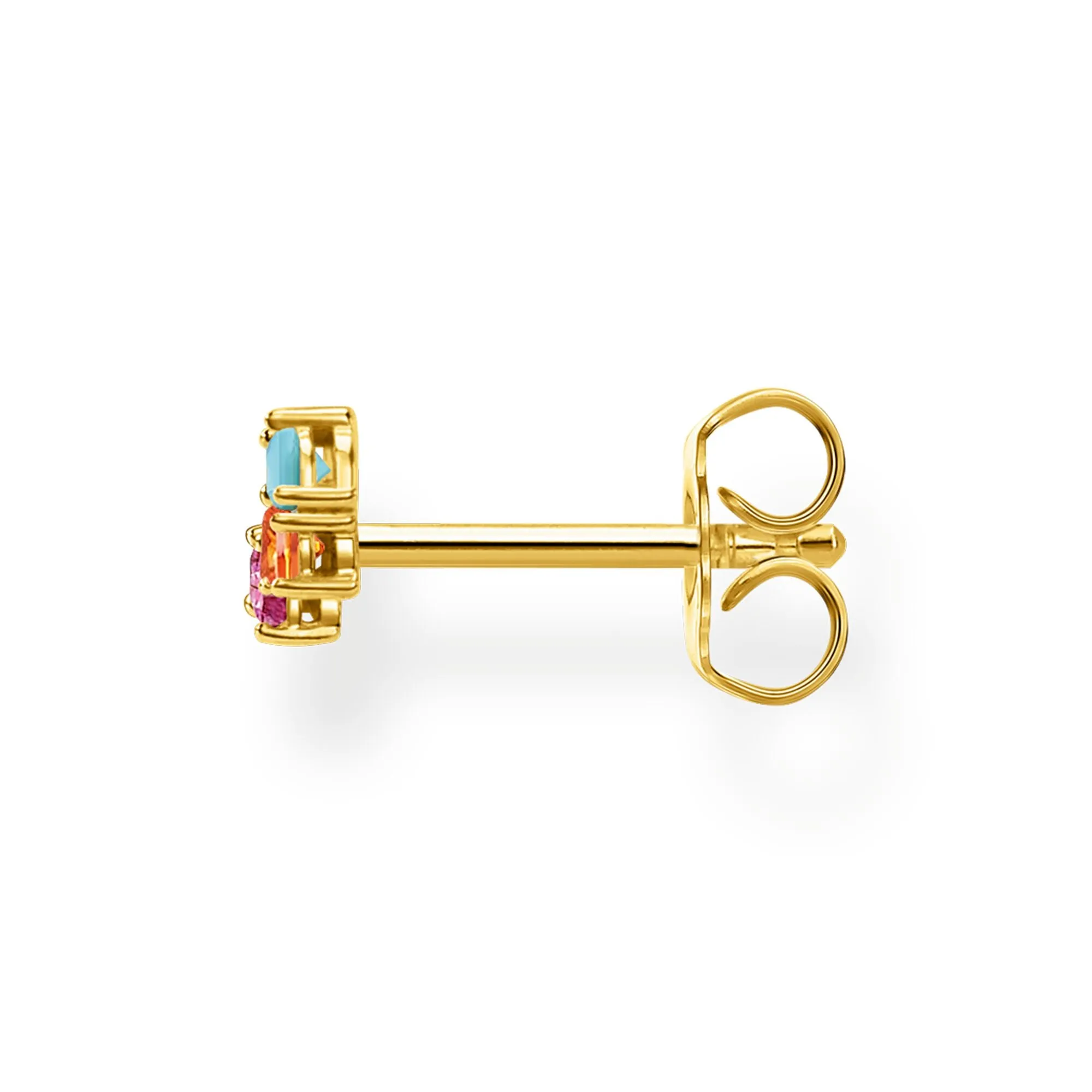 Ear Stud Colourful Stones (Single)