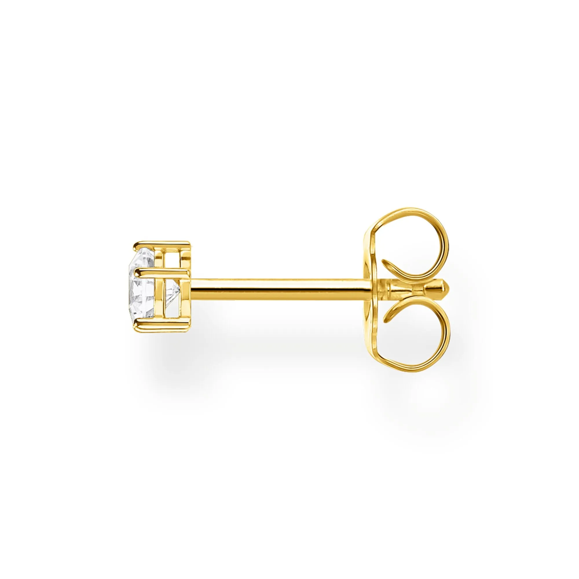 Ear Stud White Stone (Single)