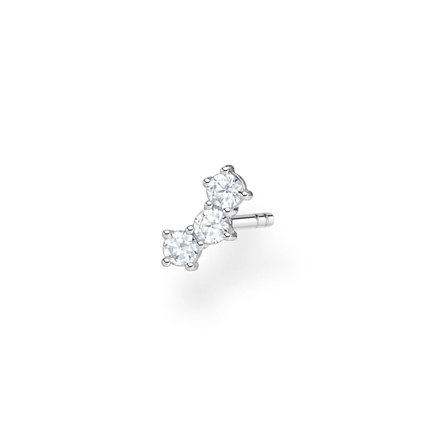 Ear Stud White Stones (Single)