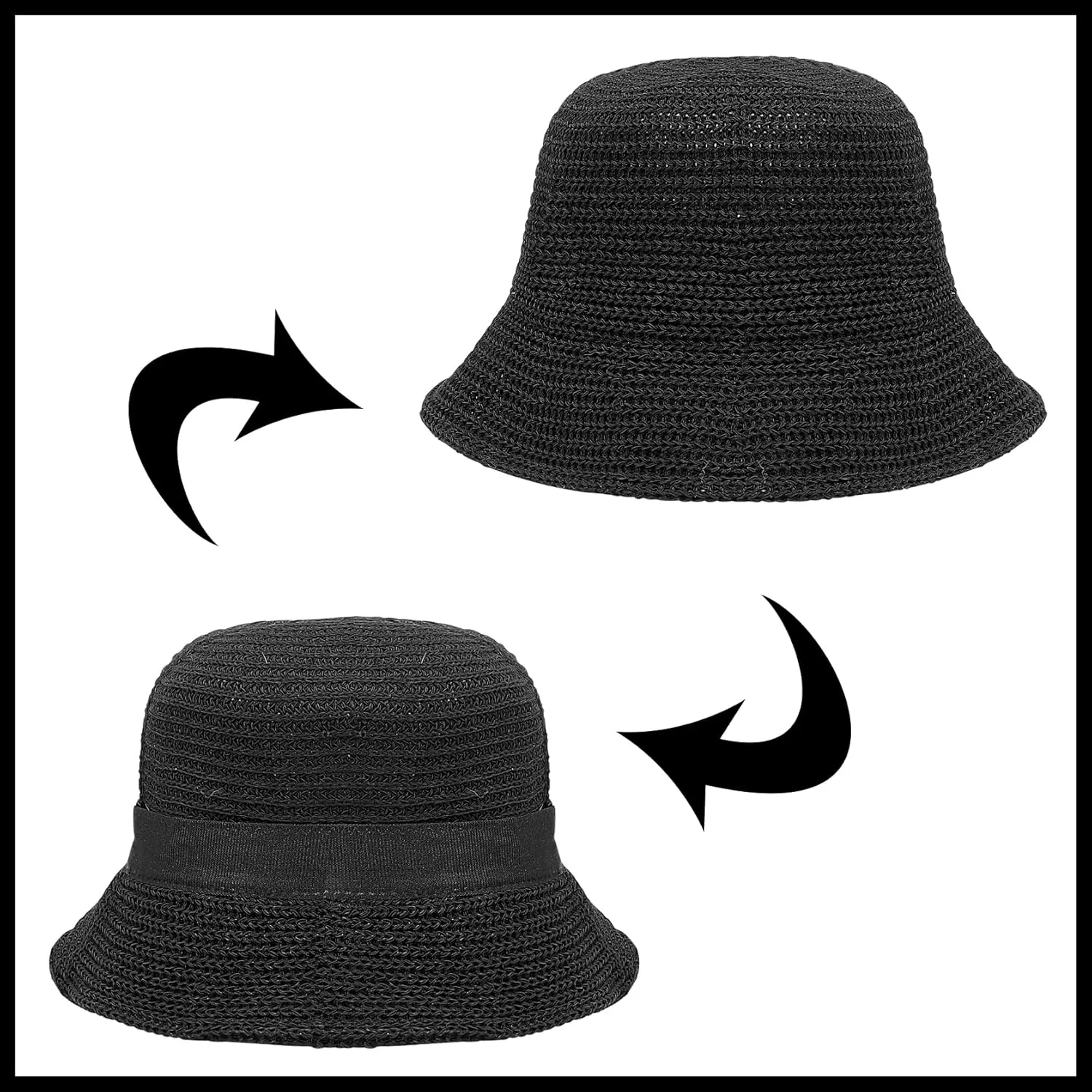 Eigso Mesh Woven Bucket Hat for Women Men Womens Fashion Outdoor Fisherman Cap for Woman Man
