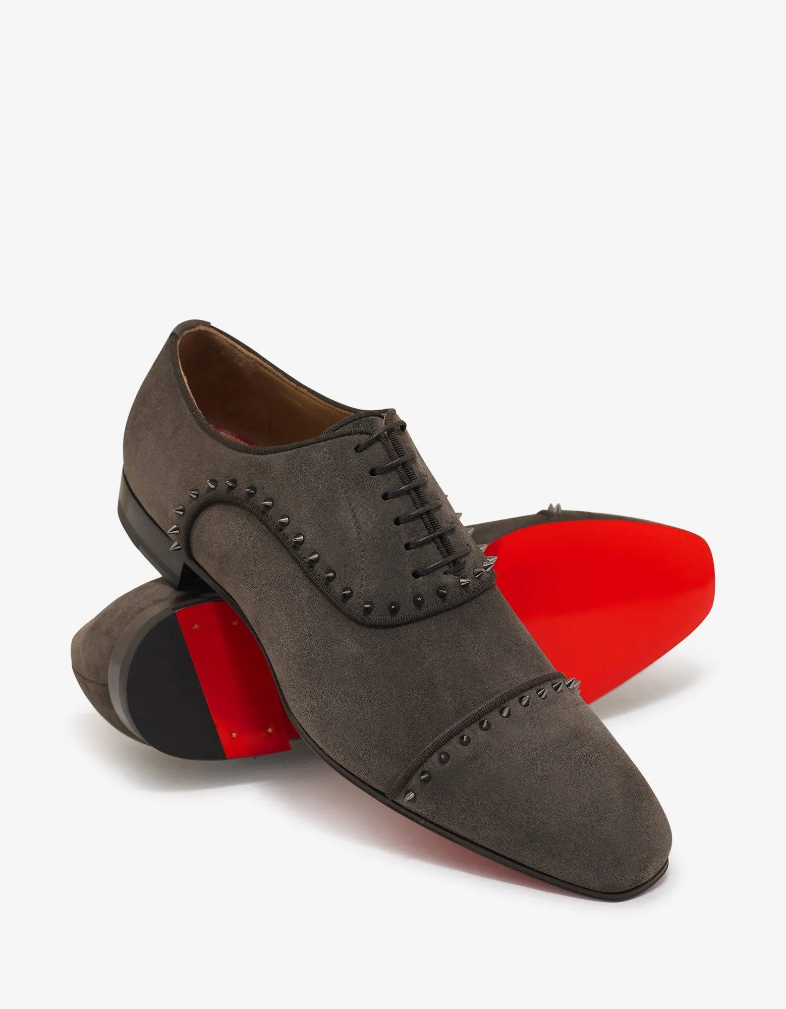 Eton Castor Grey Suede Leather Oxford Shoes -