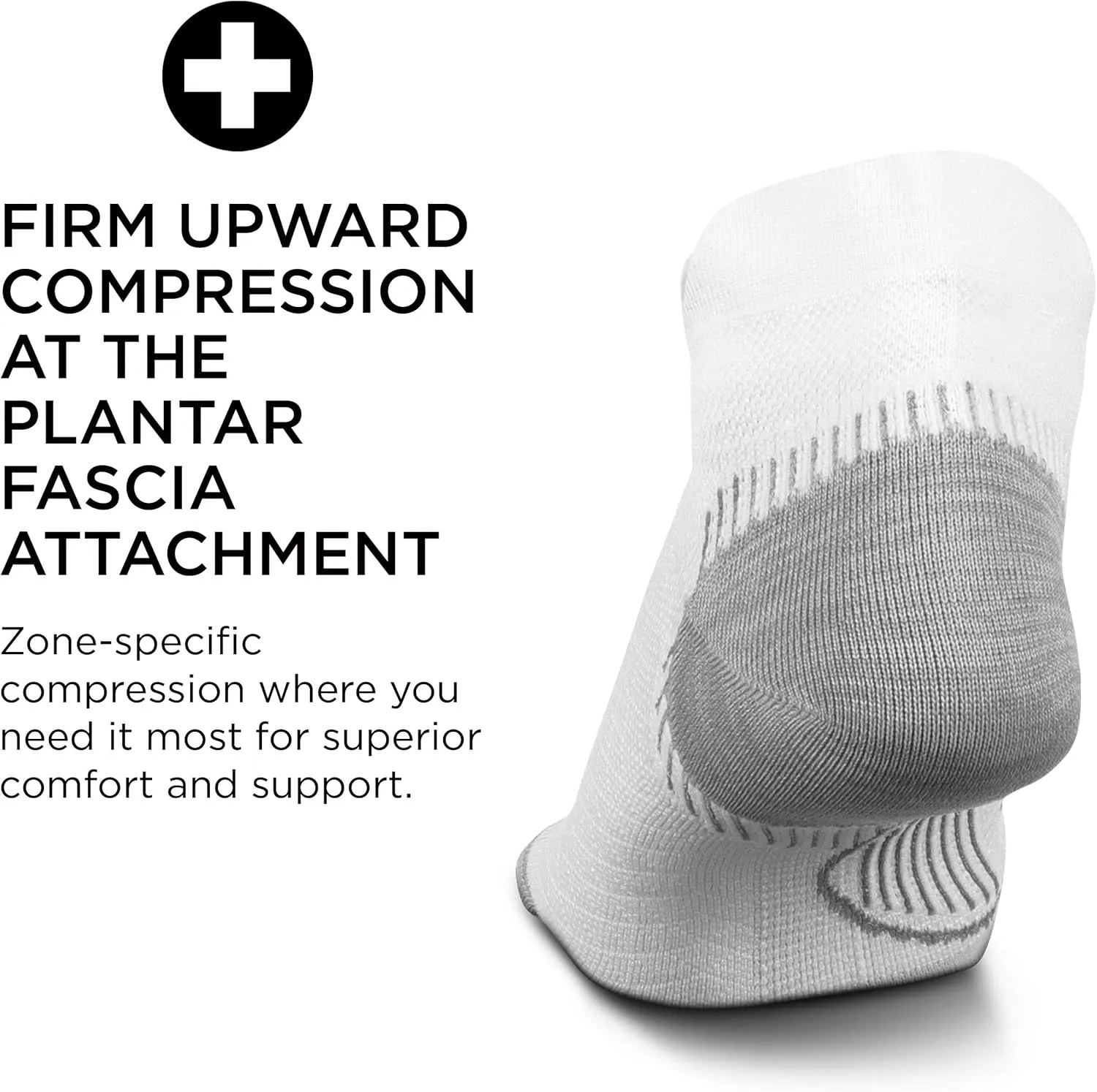 Feetures Plantar Fasciitis Relief Ultra Light Cushion Ankle Sock - Tab Socks with Heel Tab - (1 Pair)