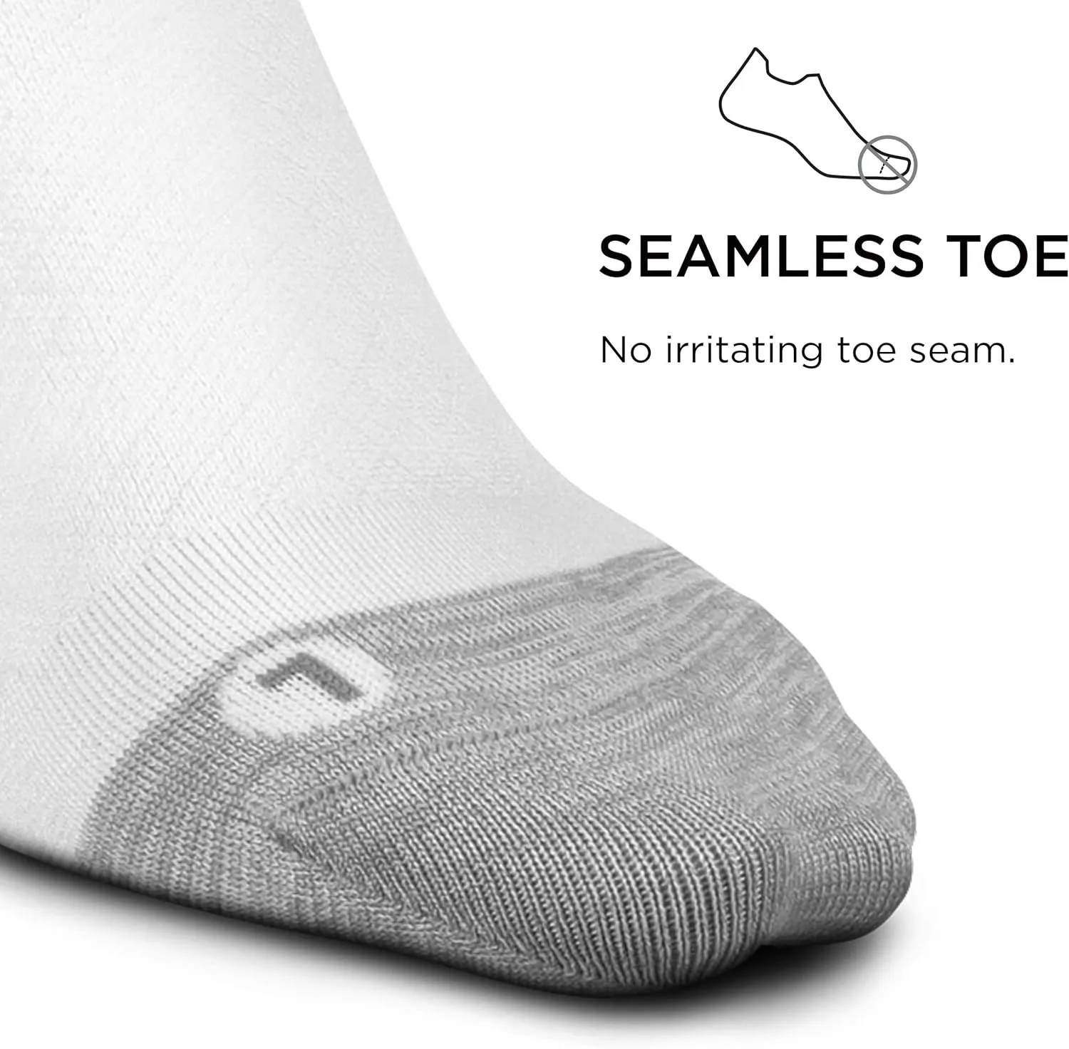 Feetures Plantar Fasciitis Relief Ultra Light Cushion Ankle Sock - Tab Socks with Heel Tab - (1 Pair)