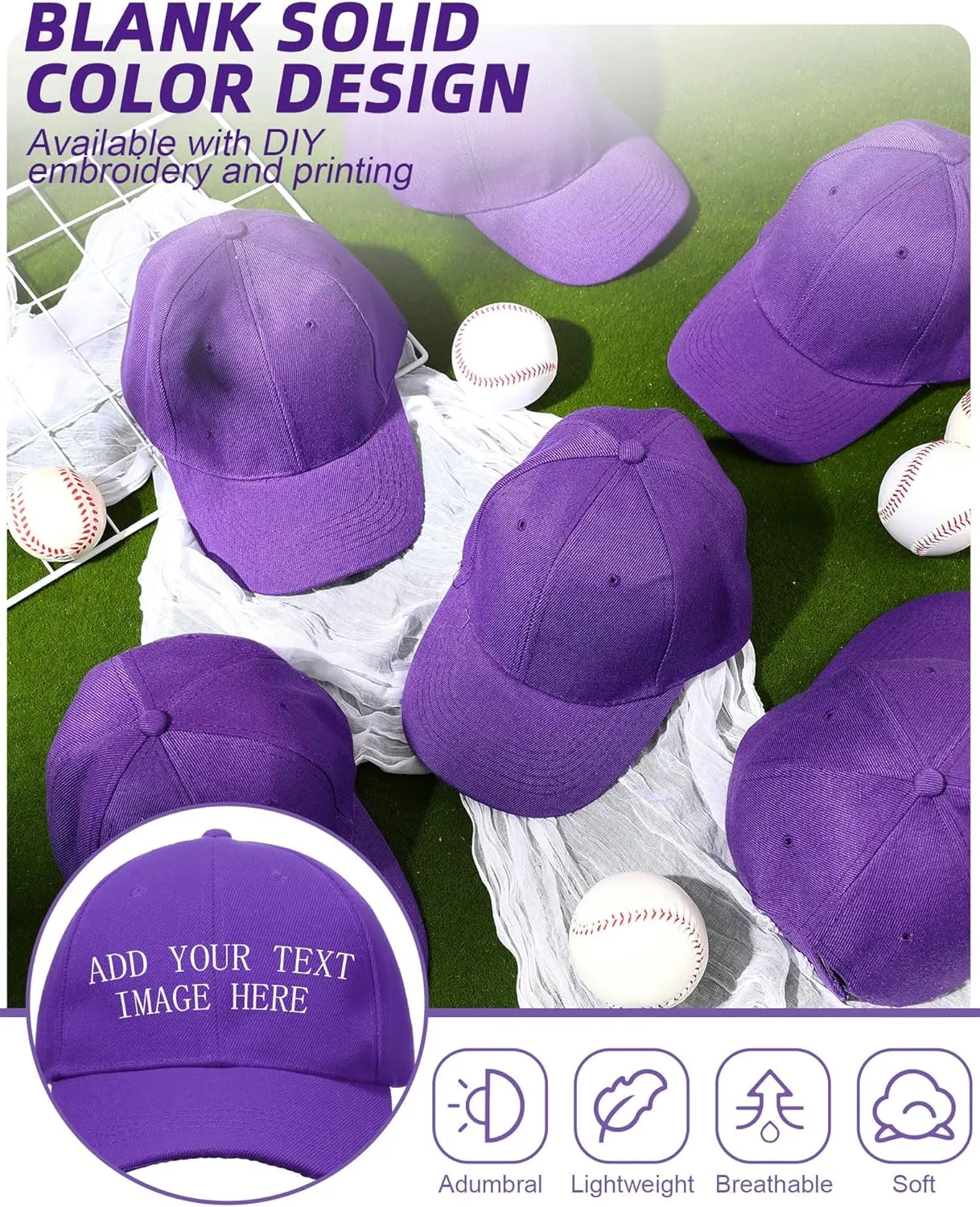 Foaincore 36 Pack Blank Baseball Cap Bulk Adjustable Back Strap Sublimation Hats Plain Unisex Trucker Hat for Men Women