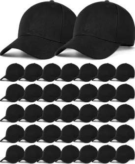Foaincore 36 Pack Blank Baseball Cap Bulk Adjustable Back Strap Sublimation Hats Plain Unisex Trucker Hat for Men Women