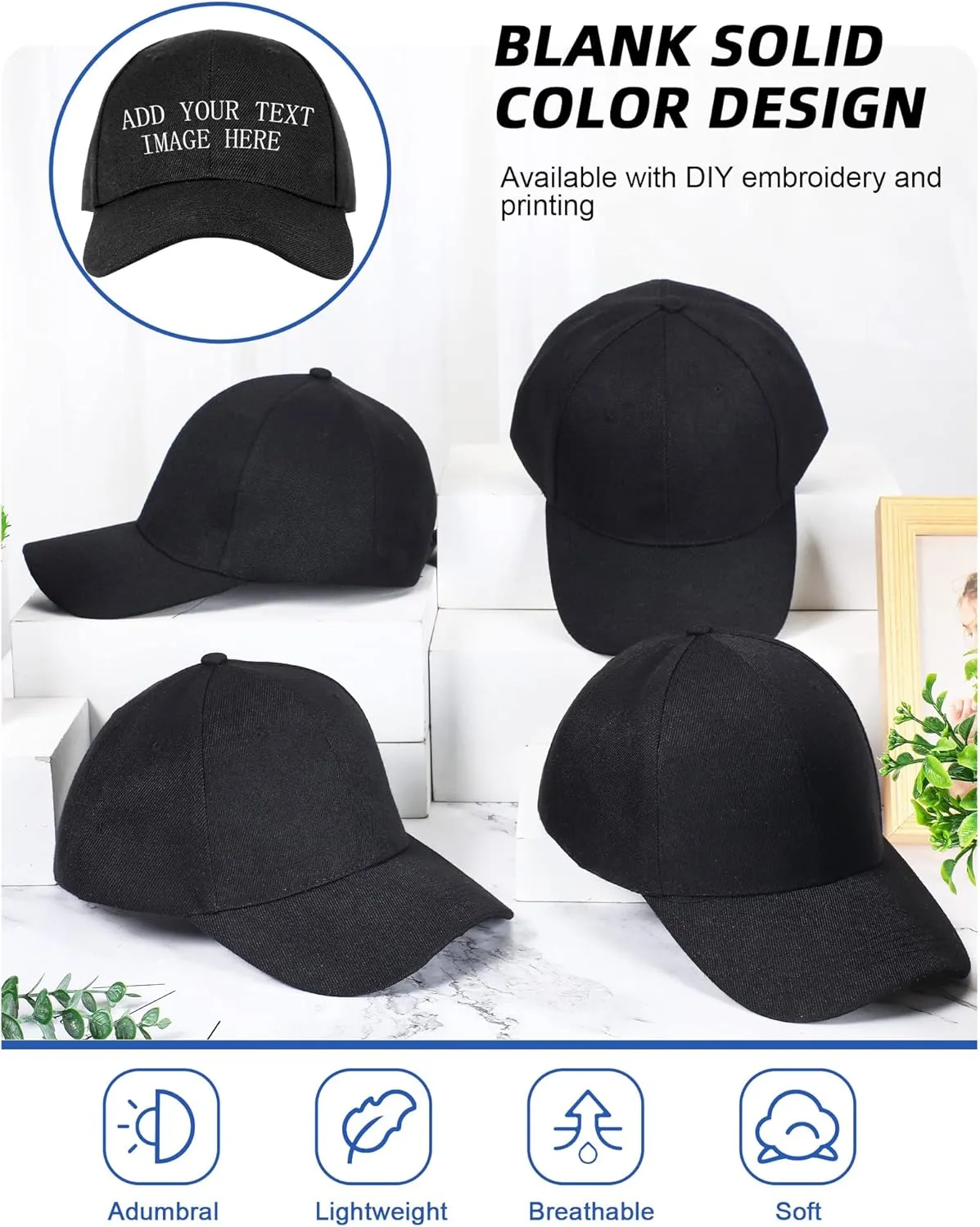 Foaincore 36 Pack Blank Baseball Cap Bulk Adjustable Back Strap Sublimation Hats Plain Unisex Trucker Hat for Men Women