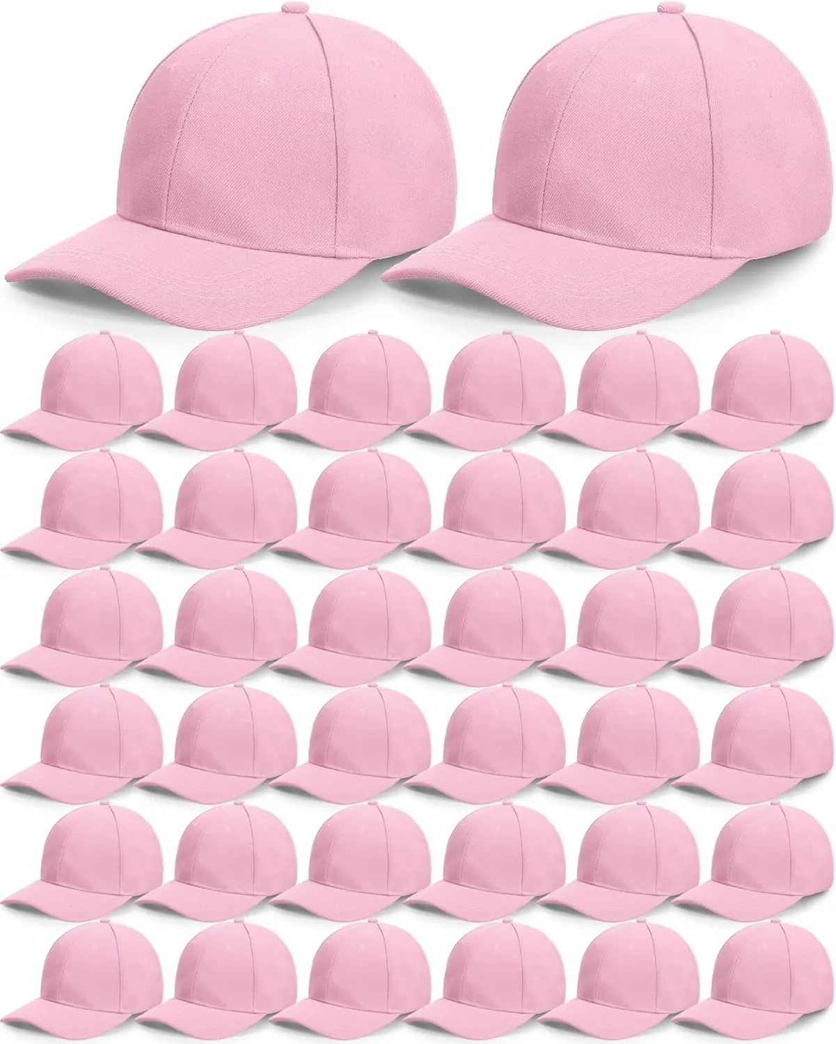 Foaincore 36 Pack Blank Baseball Cap Bulk Adjustable Back Strap Sublimation Hats Plain Unisex Trucker Hat for Men Women