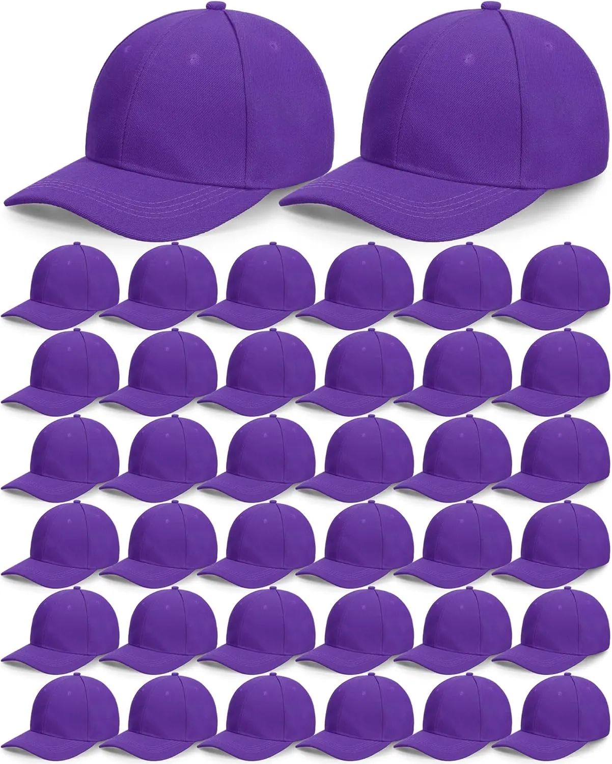 Foaincore 36 Pack Blank Baseball Cap Bulk Adjustable Back Strap Sublimation Hats Plain Unisex Trucker Hat for Men Women