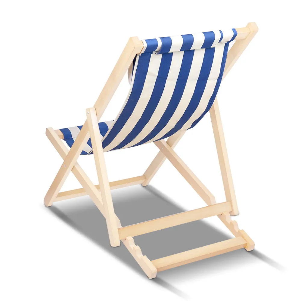 Fodable Beach Sling Chair - Blue & White