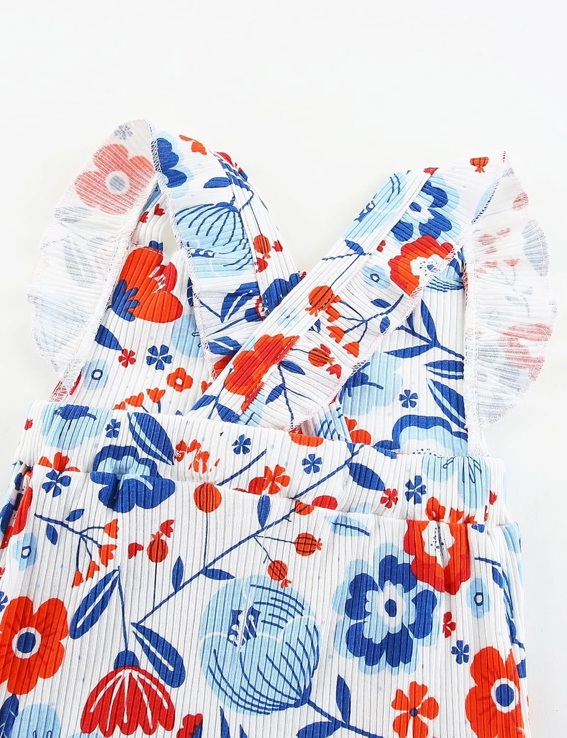 Fullfamous Baby Girl Ruffled Jumpsuit and Headband Set