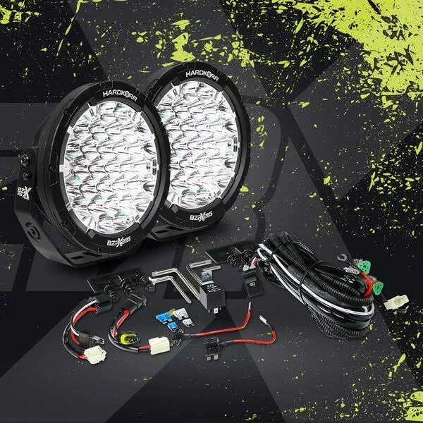 HARDKORR BZR-X SERIES 9? LED DRIVING LIGHTS (PAIR W/HARNESS)