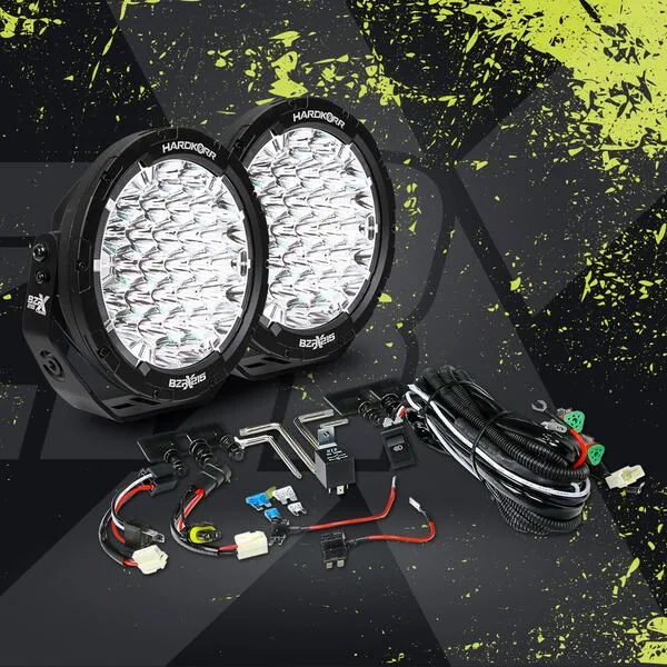 HARDKORR BZR-X SERIES 9? LED DRIVING LIGHTS (PAIR W/HARNESS)