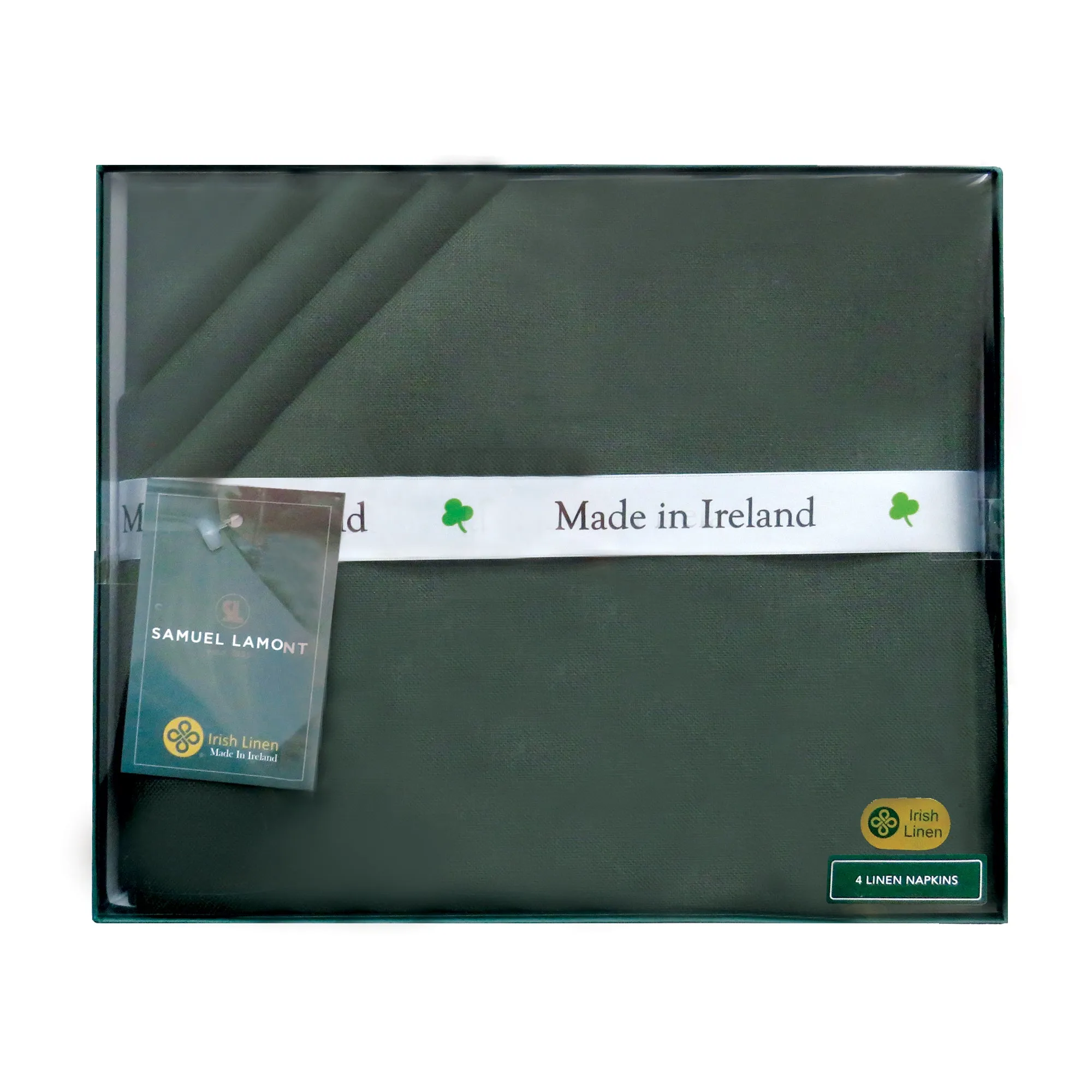 Informal Hunter Green Irish Linen Napkin Set of 4