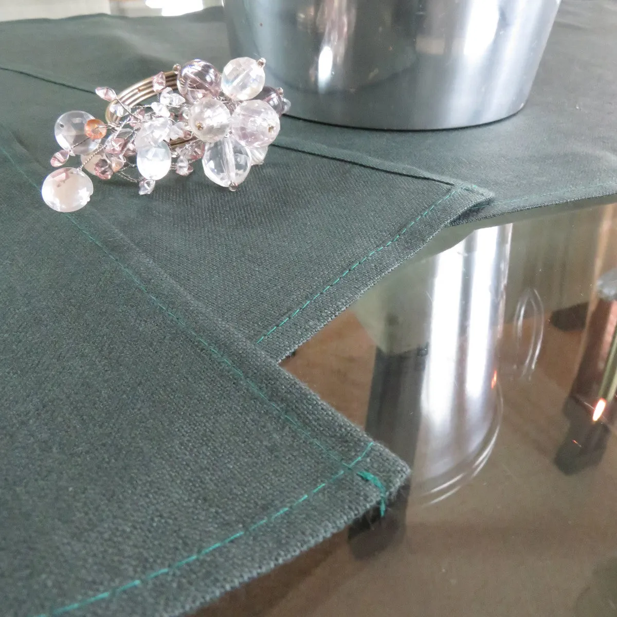Informal Hunter Green Irish Linen Napkin Set of 4