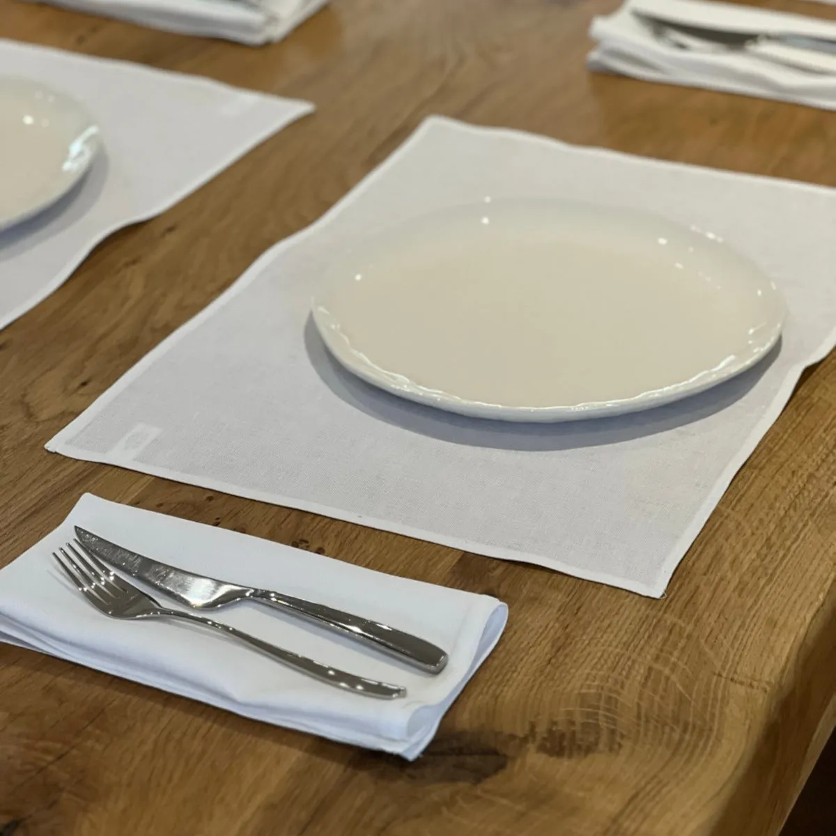 Informal White Irish Linen Napkin Set of 4