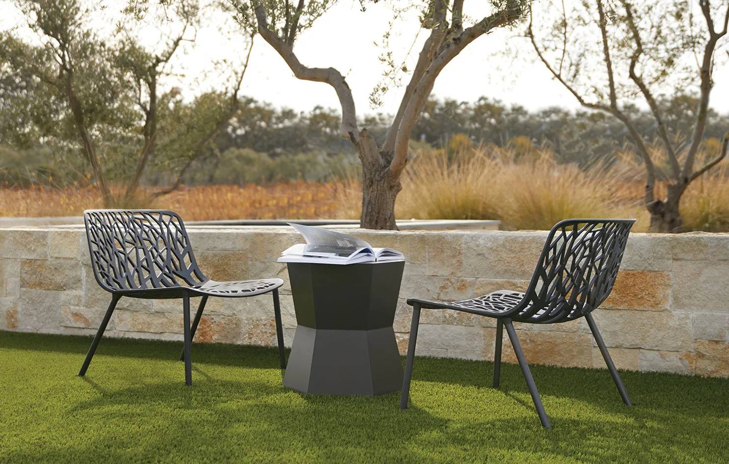 JANUS et Cie Facet Aluminum Side Table