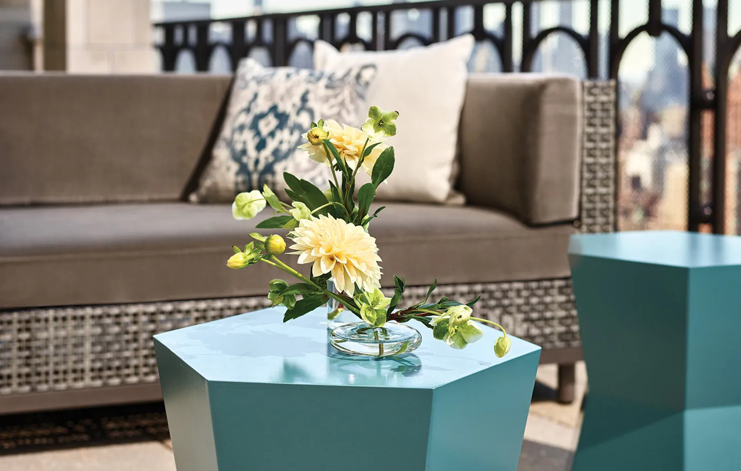 JANUS et Cie Facet Aluminum Side Table