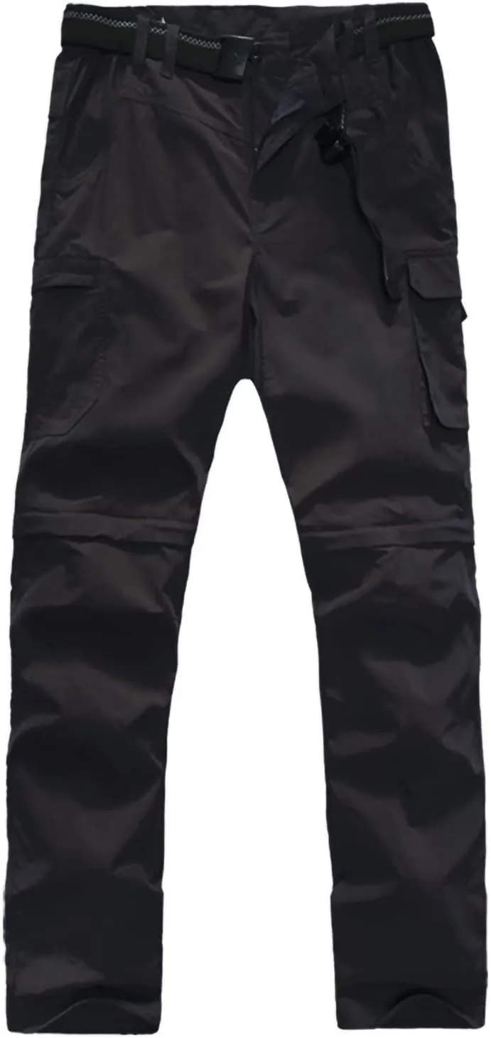 JOMLUN Boy??s Scout Pants Convertible Hiking Quick Dry Zip Off Pants Outdoor Climbing Casual Trouser Kids Youth Cargo Pants