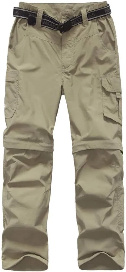JOMLUN Boy??s Scout Pants Convertible Hiking Quick Dry Zip Off Pants Outdoor Climbing Casual Trouser Kids Youth Cargo Pants