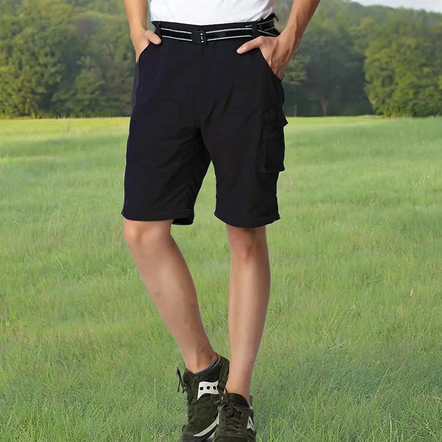 JOMLUN Boy??s Scout Pants Convertible Hiking Quick Dry Zip Off Pants Outdoor Climbing Casual Trouser Kids Youth Cargo Pants