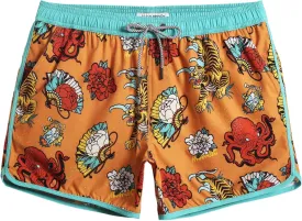 maamgic Mens Boys Short 80s 90s Vintage Swim Trunks with Mesh Lining Quick Dry Swim Suits Board Shorts