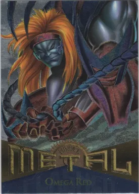 Omega Red, #101, Silver Flasher Parallel, 1995 Marvel Metal Universe
