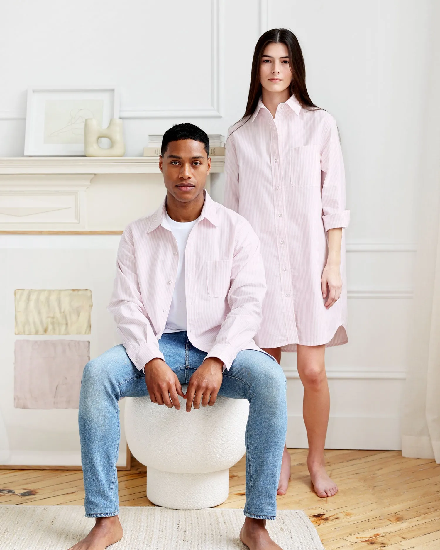 Oxford Stripe Shirt Pink - Unisex