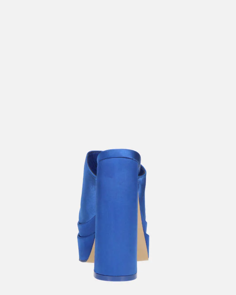 PHILOMENA - sandali platform con tacco alto in lycra blu