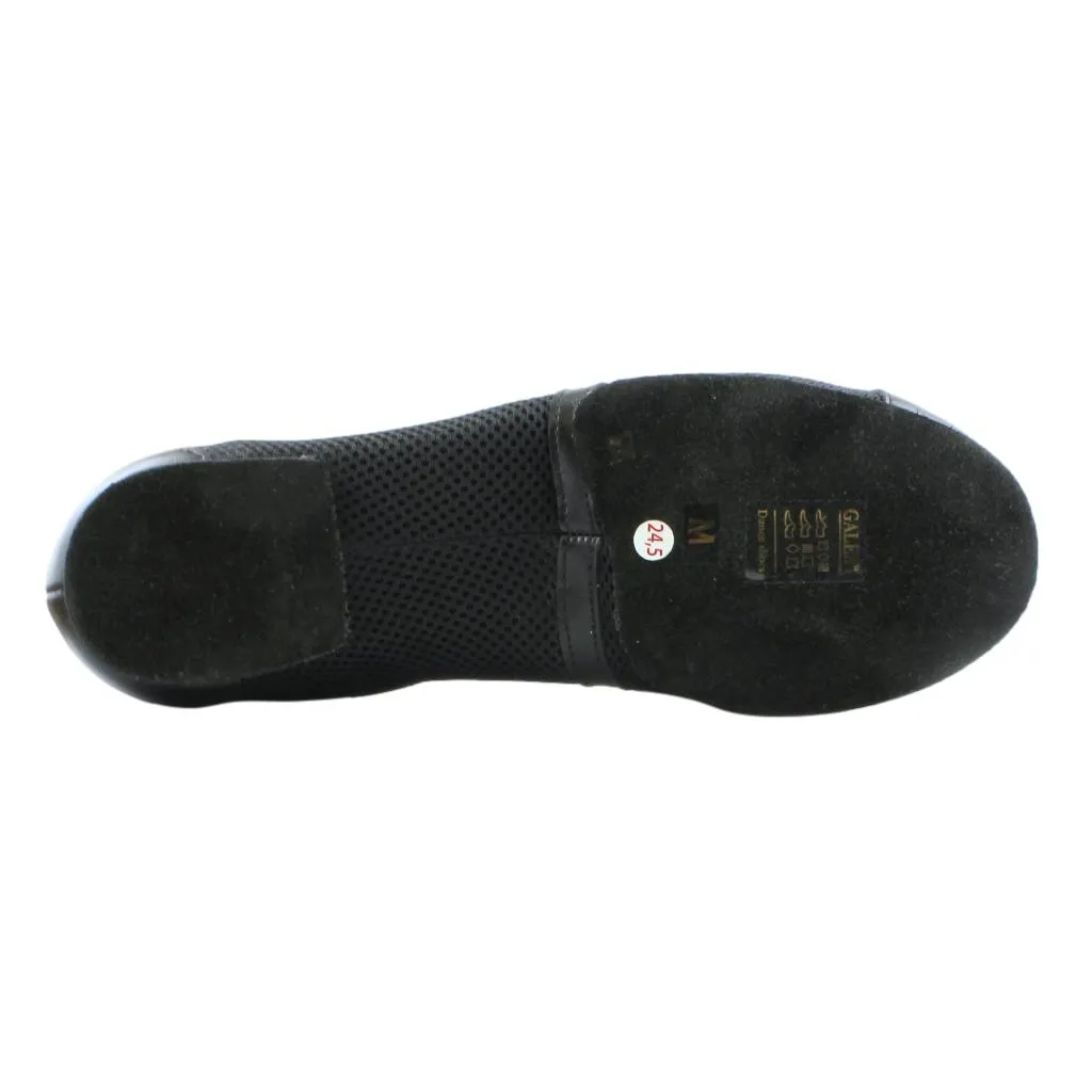 Practice Dance Shoes, Michelle, Black Mesh and Leather, Heel - 1cm, Black Sole