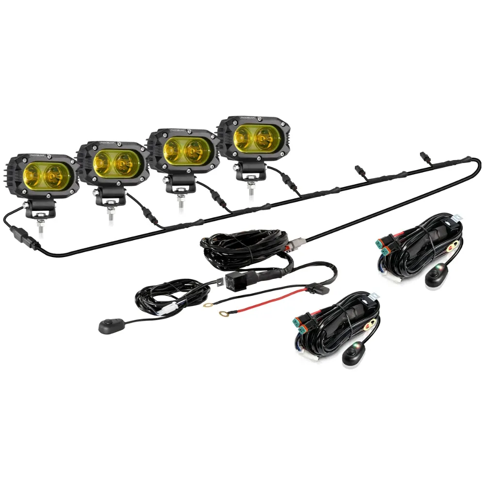 R4 Series | 4 Inch 60W LED Pods Light Flood Beam Amber Light