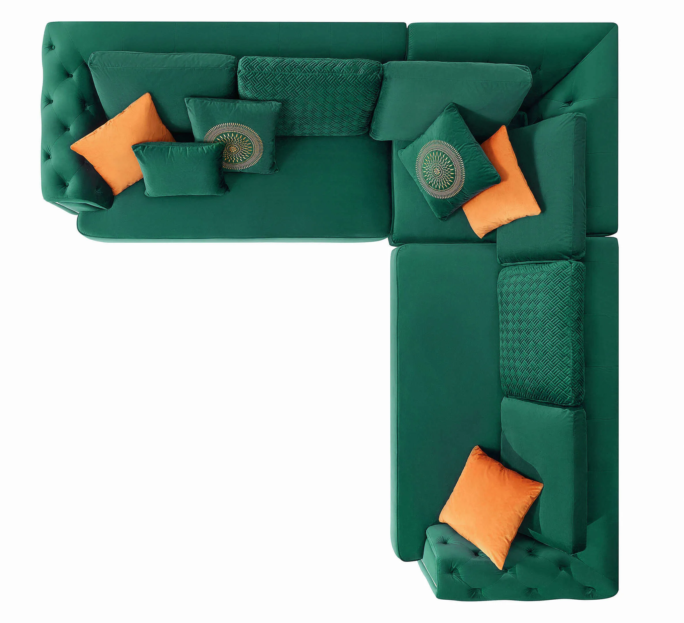 Rubeza Sofia  2 Seater/Corner/2 Seater - Emerald Green