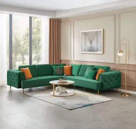 Rubeza Sofia  2 Seater/Corner/2 Seater - Emerald Green