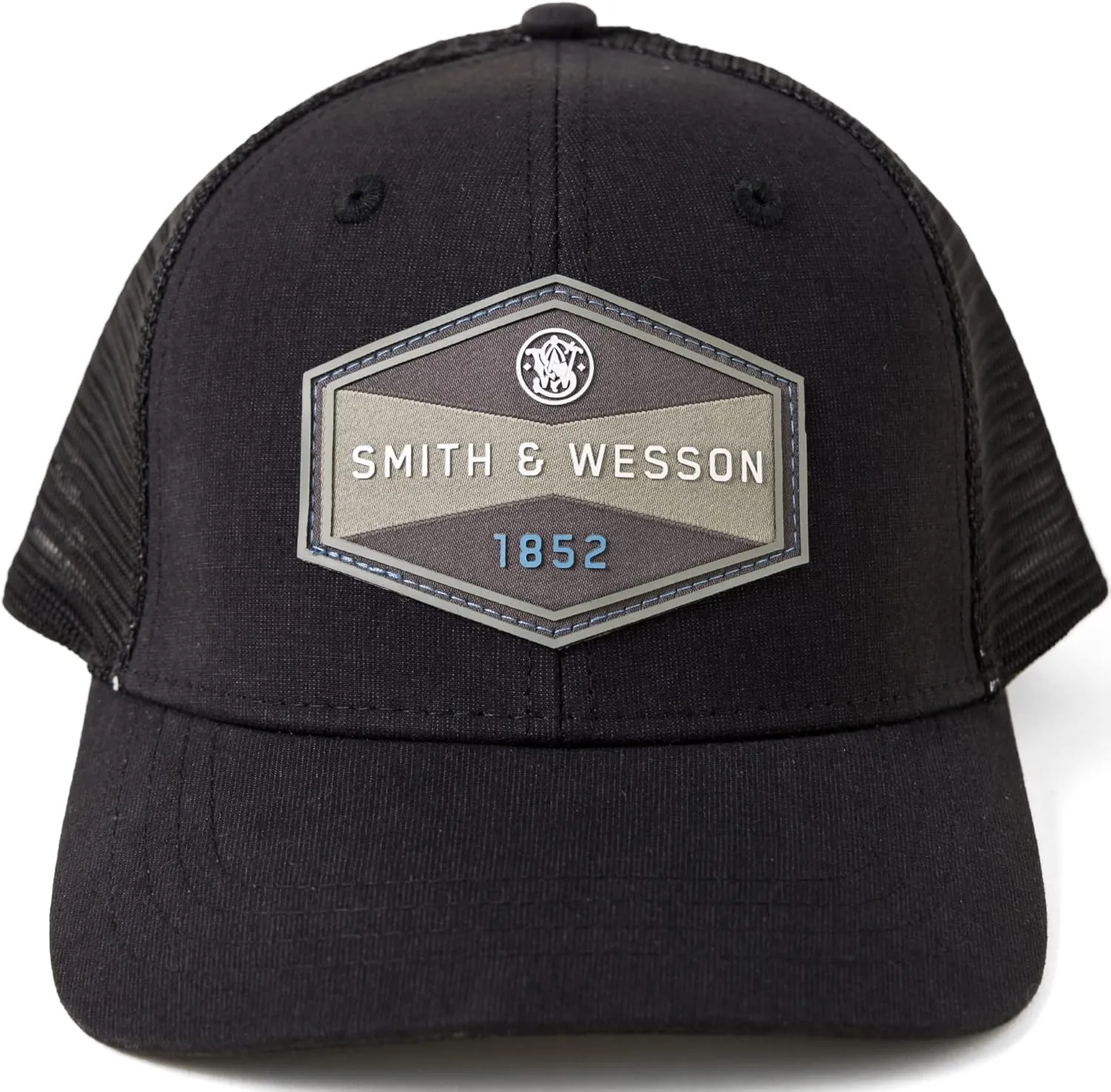 Smith & Wesson? Officially Licensed Men's Trucker Hat, Adjustable Snapback, 6-Panel Mesh Baseball Cap, One Size Fits Most