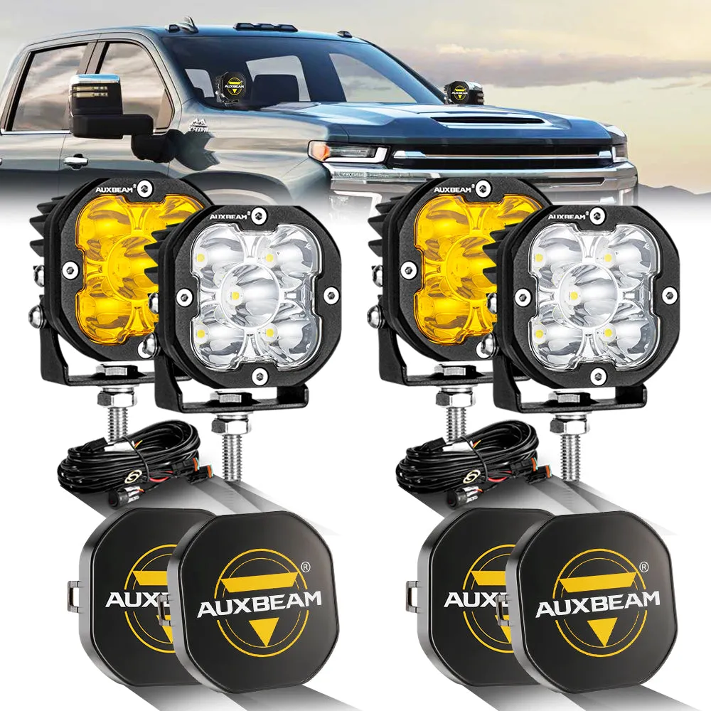XP-ULTRA Series 3 Inch 80W 9600LM LED Pods Lights White&Amber