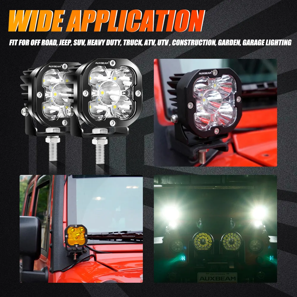 XP-ULTRA Series 3 Inch 80W 9600LM LED Pods Lights White&Amber