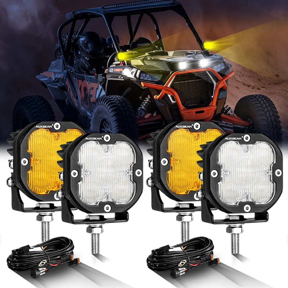 XP-ULTRA Series 3 Inch 80W 9600LM LED Pods Lights White&Amber